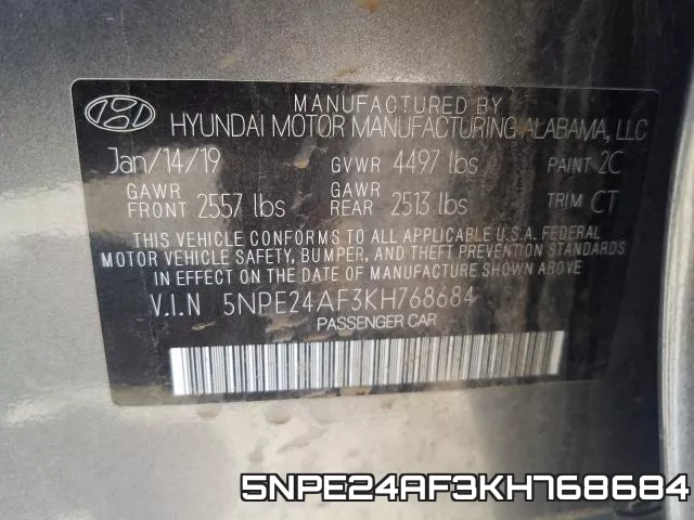 5NPE24AF3KH768684 фото 2