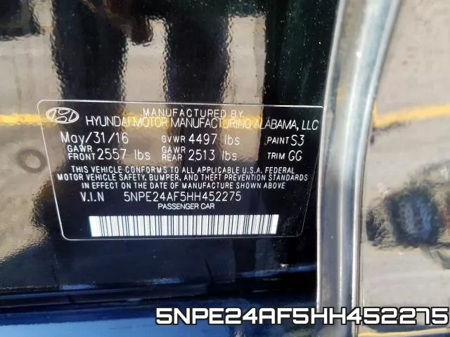 5NPE24AF5HH452275 фото 2