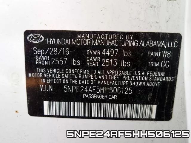 5NPE24AF5HH506125 фото 2
