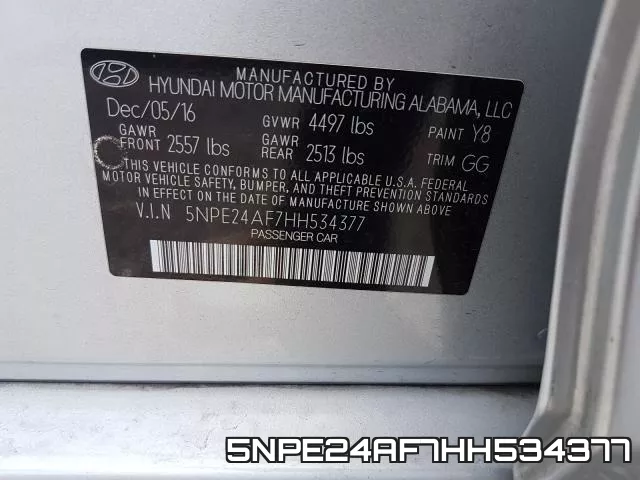 5NPE24AF7HH534377 фото 2