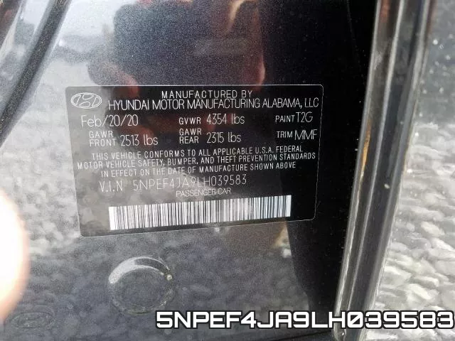 5NPEF4JA9LH039583 фото 2