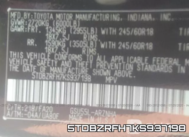 5TDBZRFH7KS937198 фото 10