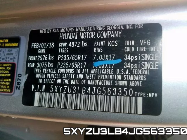 5XYZU3LB4JG563350 фото 2