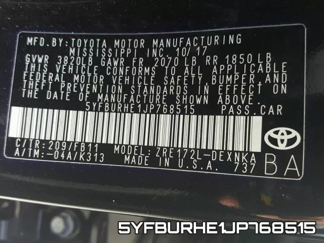5YFBURHE1JP768515 фото 2