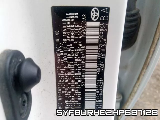 5YFBURHE2HP687128 фото 2