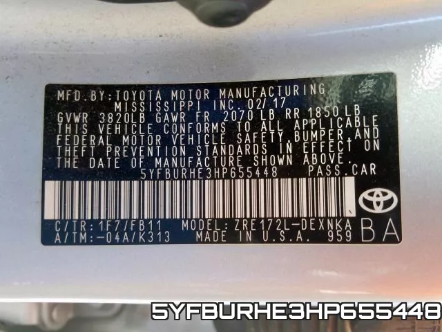 5YFBURHE3HP655448 фото 2