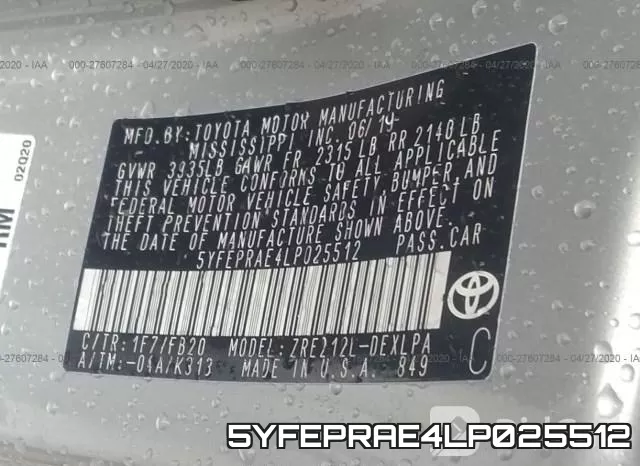 5YFEPRAE4LP025512 фото 10