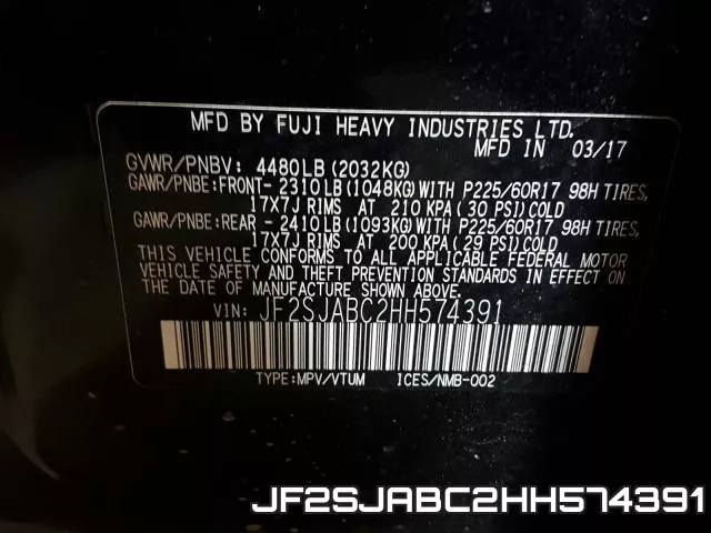 JF2SJABC2HH574391 фото 2