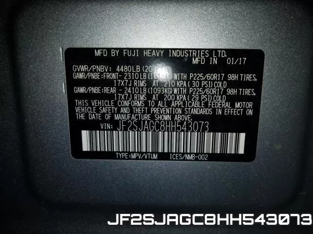 JF2SJAGC8HH543073 фото 2