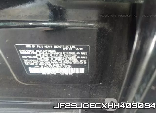 JF2SJGECXHH403094 фото 10