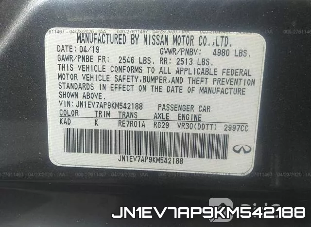 JN1EV7AP9KM542188 фото 10