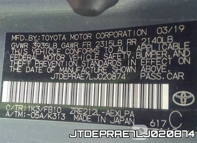 JTDEPRAE7LJ020874 фото 10