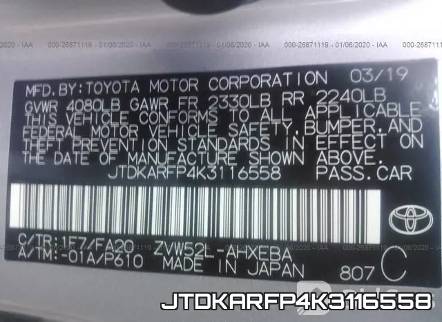 JTDKARFP4K3116558 фото 10