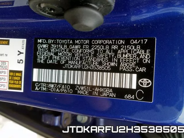 JTDKARFU2H3538505 фото 2
