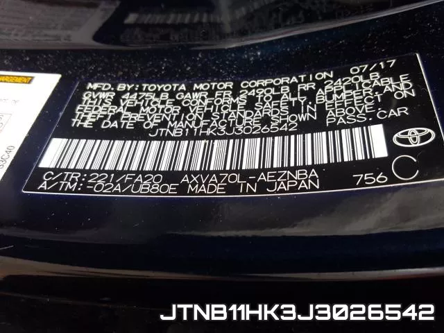JTNB11HK3J3026542 фото 2