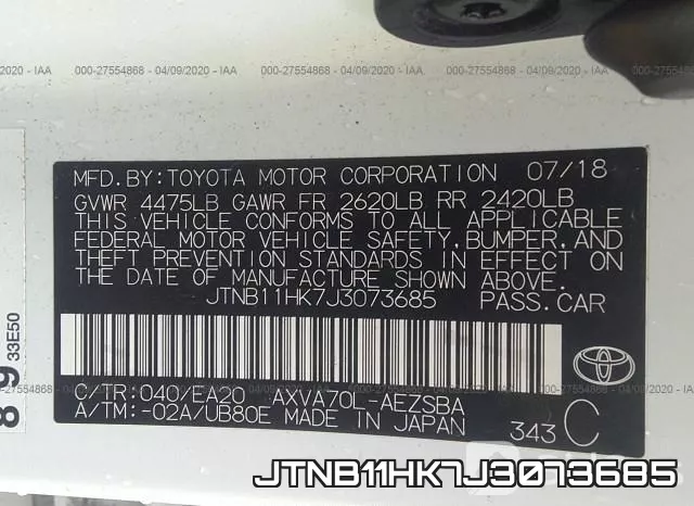 JTNB11HK7J3073685 фото 10