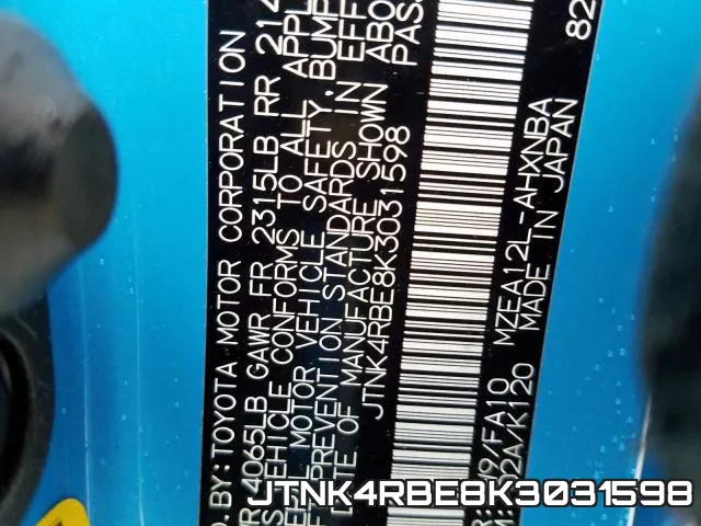 JTNK4RBE8K3031598 фото 2
