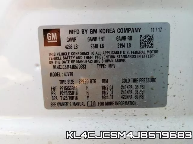 KL4CJCSM4JB579683 фото 2