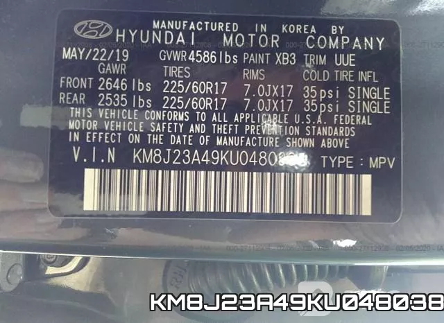KM8J23A49KU048038 фото 10