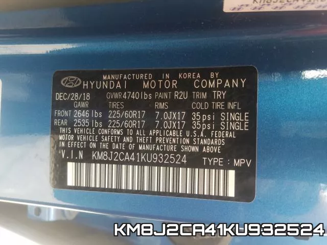 KM8J2CA41KU932524 фото 2