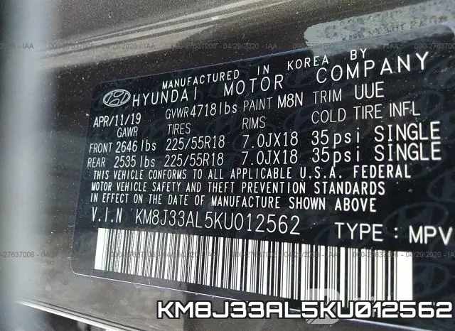 KM8J33AL5KU012562 фото 10
