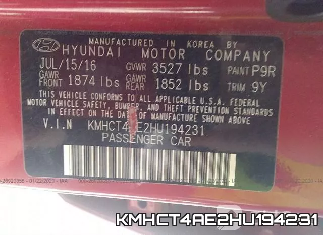KMHCT4AE2HU194231 фото 10
