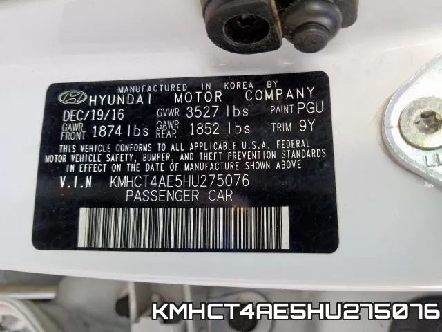 KMHCT4AE5HU275076 фото 2