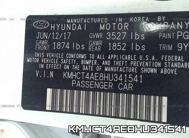 KMHCT4AE8HU341541 фото 10