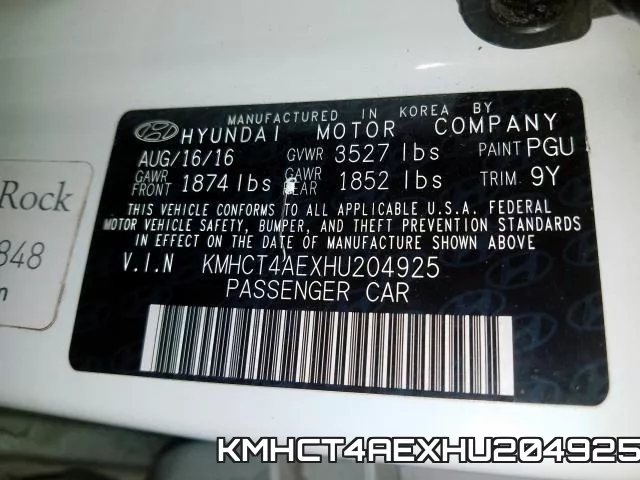 KMHCT4AEXHU204925 фото 2