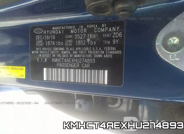 KMHCT4AEXHU274893 фото 9