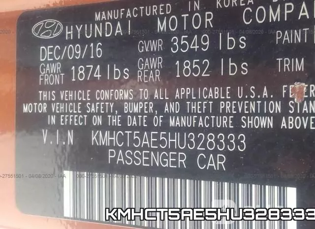 KMHCT5AE5HU328333 фото 10
