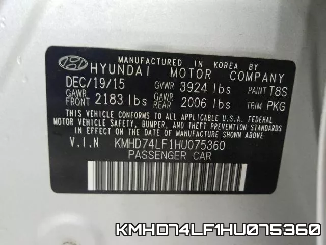 KMHD74LF1HU075360 фото 2