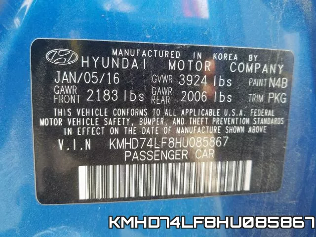 KMHD74LF8HU085867 фото 2