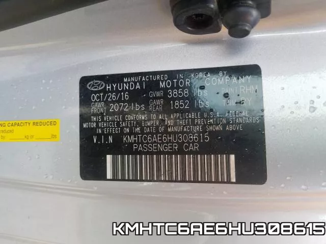 KMHTC6AE6HU308615 фото 2