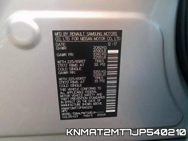 KNMAT2MT7JP540210 фото 2