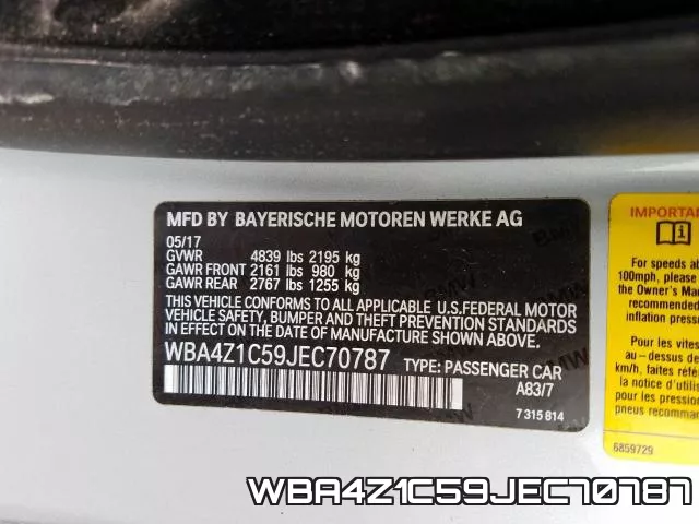 WBA4Z1C59JEC70787 фото 2