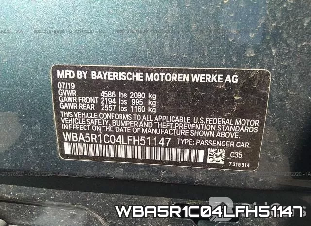 WBA5R1C04LFH51147 фото 10