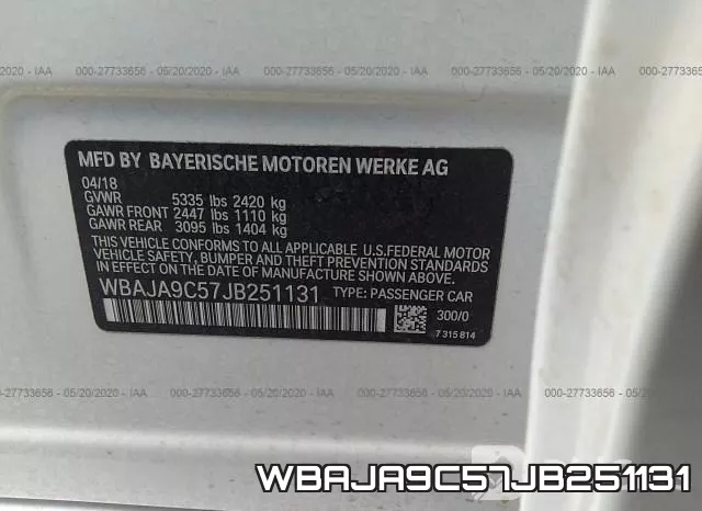 WBAJA9C57JB251131 фото 10