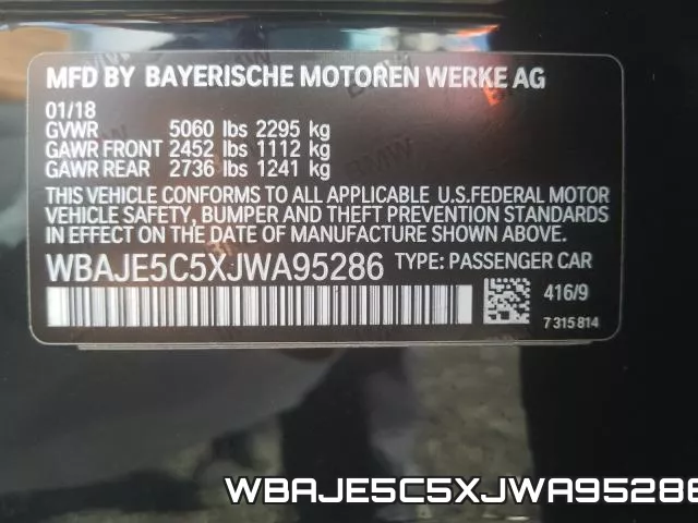 WBAJE5C5XJWA95286 фото 2