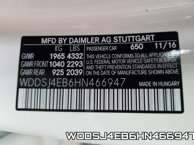 WDDSJ4EB6HN466947 фото 2