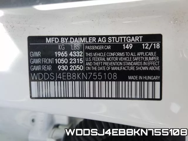WDDSJ4EB8KN755108 фото 2