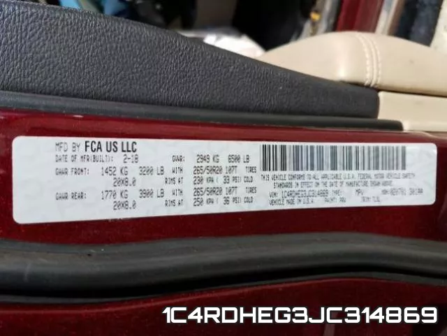 1C4RDHEG3JC314869 фото 2