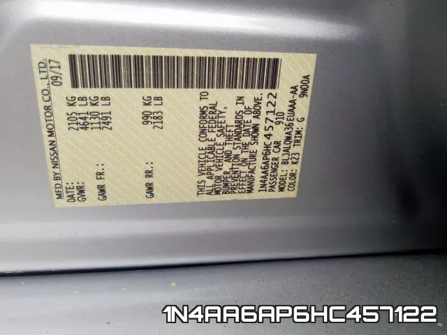 1N4AA6AP6HC457122 фото 2