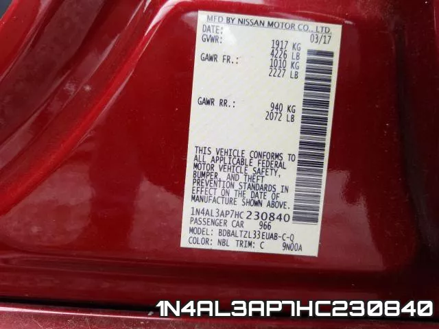 1N4AL3AP7HC230840 фото 2