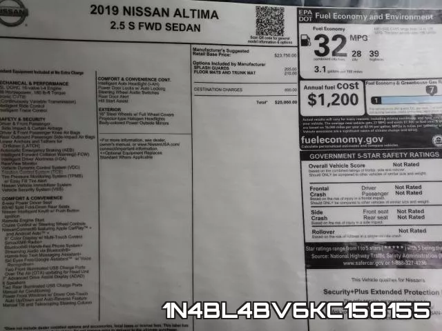 1N4BL4BV6KC158155 фото 10