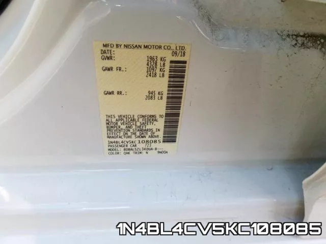 1N4BL4CV5KC108085 фото 2