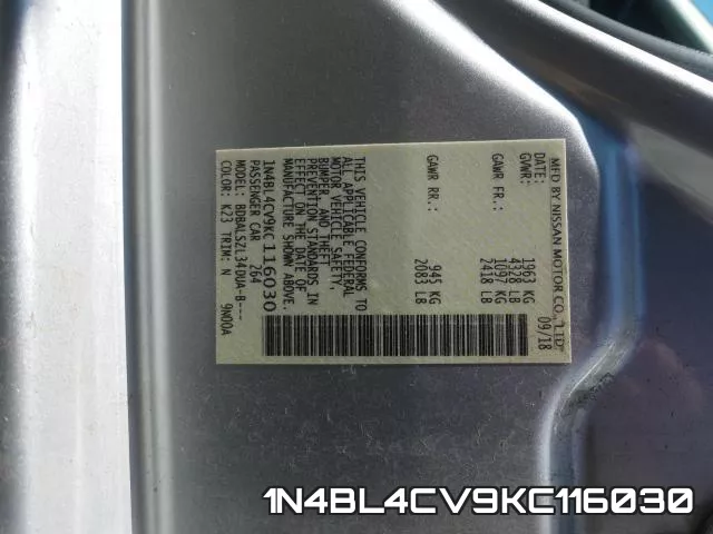 1N4BL4CV9KC116030 фото 2