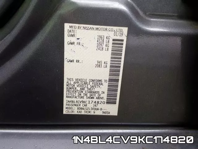 1N4BL4CV9KC174820 фото 2