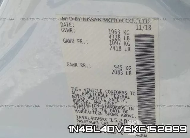 1N4BL4DV6KC152899 фото 10
