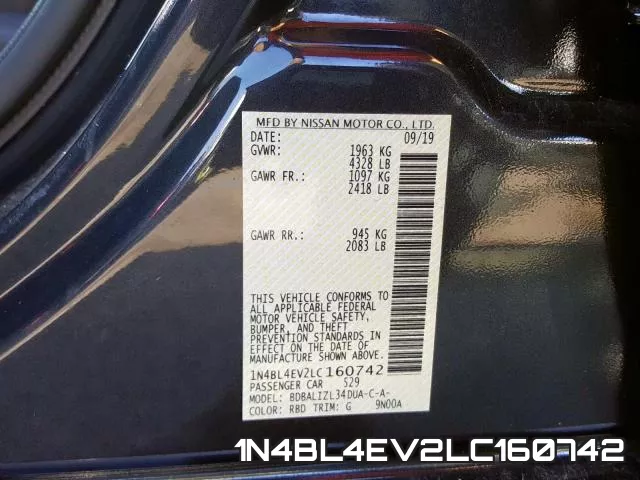 1N4BL4EV2LC160742 фото 2